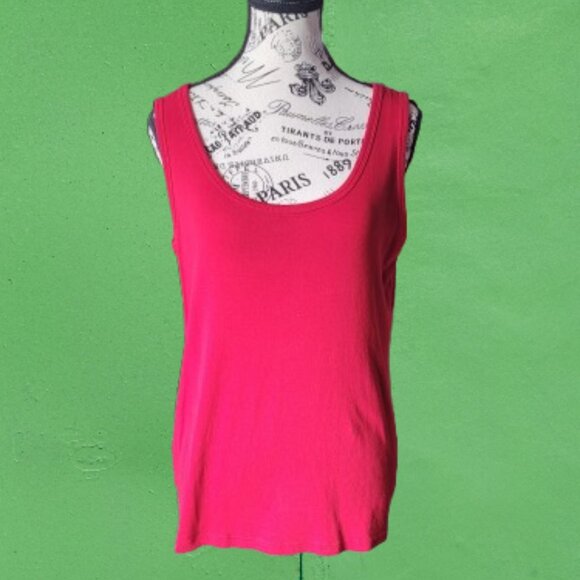 St. John's Bay US Red Flag Color Red Tank Top - Picture 9 of 16